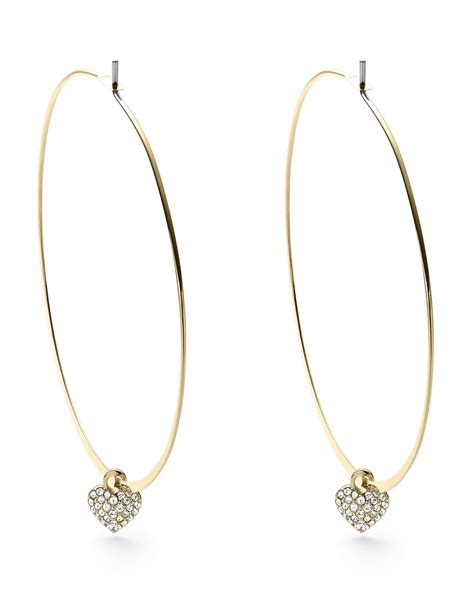 michael kors pave heart earrings|Michael Kors hoop earrings sale.